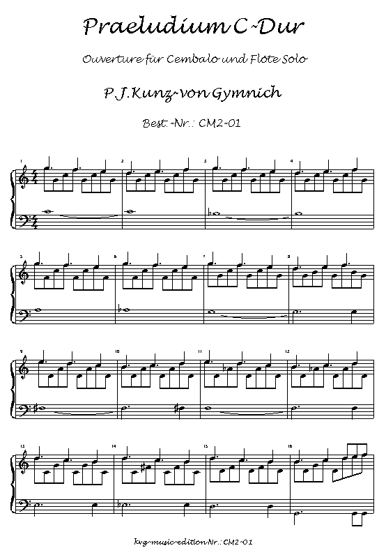 Peter Josef Kunz-von Gymnich : Praeludium C-Dur - Ouverture Cembalo-Flte