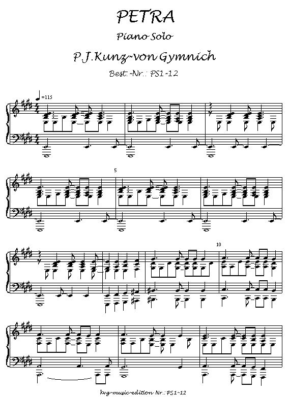 Peter Josef Kunz-von Gymnich : Petra Piano Solo