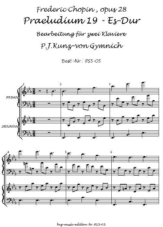 Fredeic Chopin : opus 28 : Praeludium 19 Es-Dur
